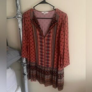 Jack by BB Dakota Rust Floral Print Mini Dress